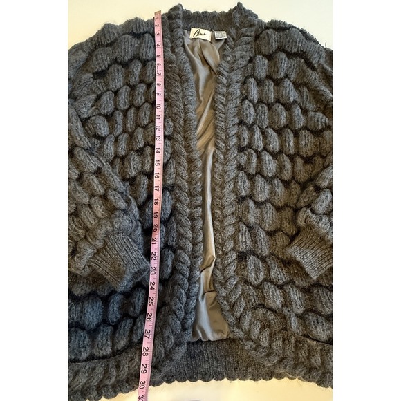 VTG Chunky Fuzzy Open Sweater Jacket Cardigan by Career Franklin - Picture 9 of 11